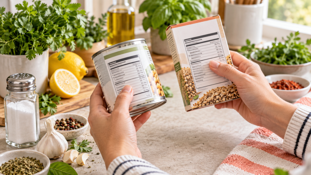Cómo reducir el sodio: hierbas, limón, especias y etiqueta nutricional